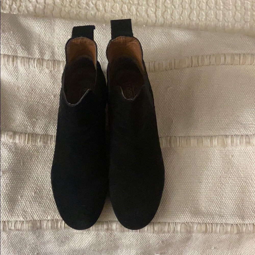 Topshop black suede ankle boots
